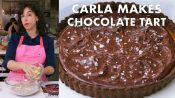 Carla Makes a Salted Caramel-Chocolate Tart