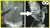 冰雕大師如何將90公斤的巨型冰塊精雕成鳳頭鸚鵡？｜科普長知識｜GQ Taiwan