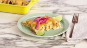 Chicken Enchilada Bake with Pickled Onions