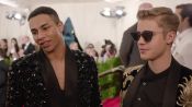 Justin Bieber and Olivier Rousteing at the Met Gala 2015