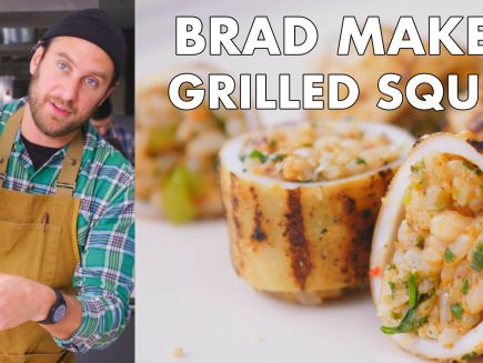 Watch From The Test Kitchen Brad Makes Grilled Stuffed Squid Bon Appetit Video Cne