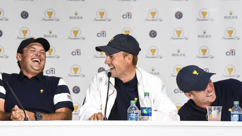 Watch The Grind | Jordan Spieth & Dustin Johnson sing during Team USA's lively press conference ...