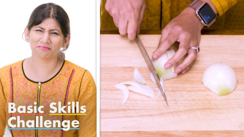 Watch Basic Skills Challenge 50 More People Try To Dice An Onion