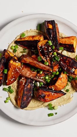 Watch Roasted Sweet Potatoes With Miso Tahini Sauce Bon Appetit