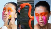  3 Makeup Artists Turn a Model Into a Flamingo