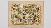Skillet Brussels Sprouts and Salami Pizza