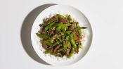 Beef, Snap Pea, and Asparagus Stir-Fry