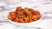 Rao’s Spaghetti with Broken Meatball Marinara