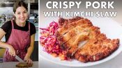 Kendra Makes Crispy Pork With Kimchi Slaw