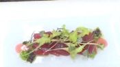 Shea Gallante of Cru Makes Crudo with Red Apple Vinaigrette