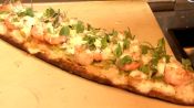 Ben Ford's Flatbread with Shrimp and White Bean Hummus