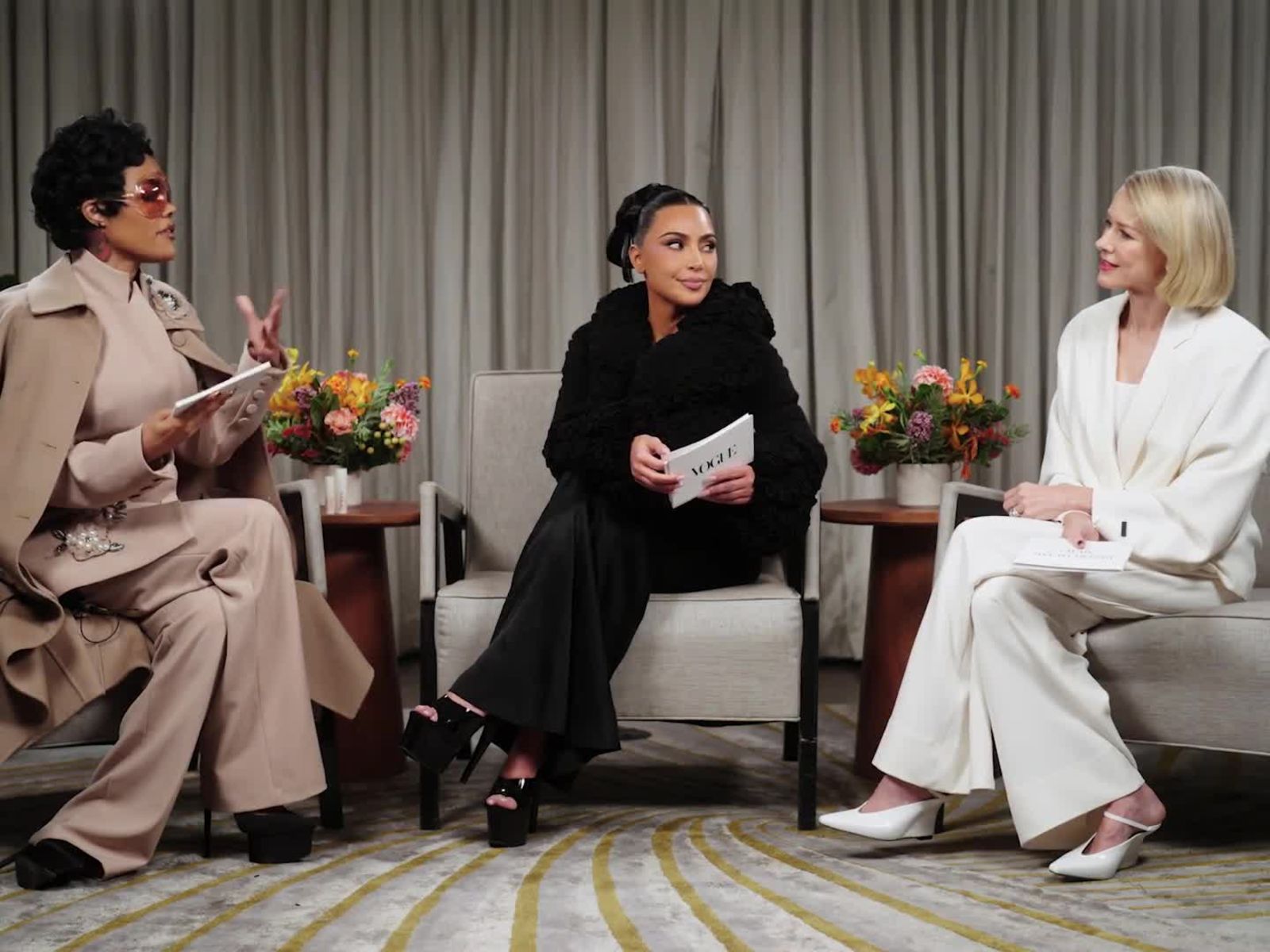 Kim Kardashian, Teyana Taylor, and Naomi Watts Talk Group Texts, Guilty Pleasures, and Great Premiere Outfits in the Latest Off the Cuff