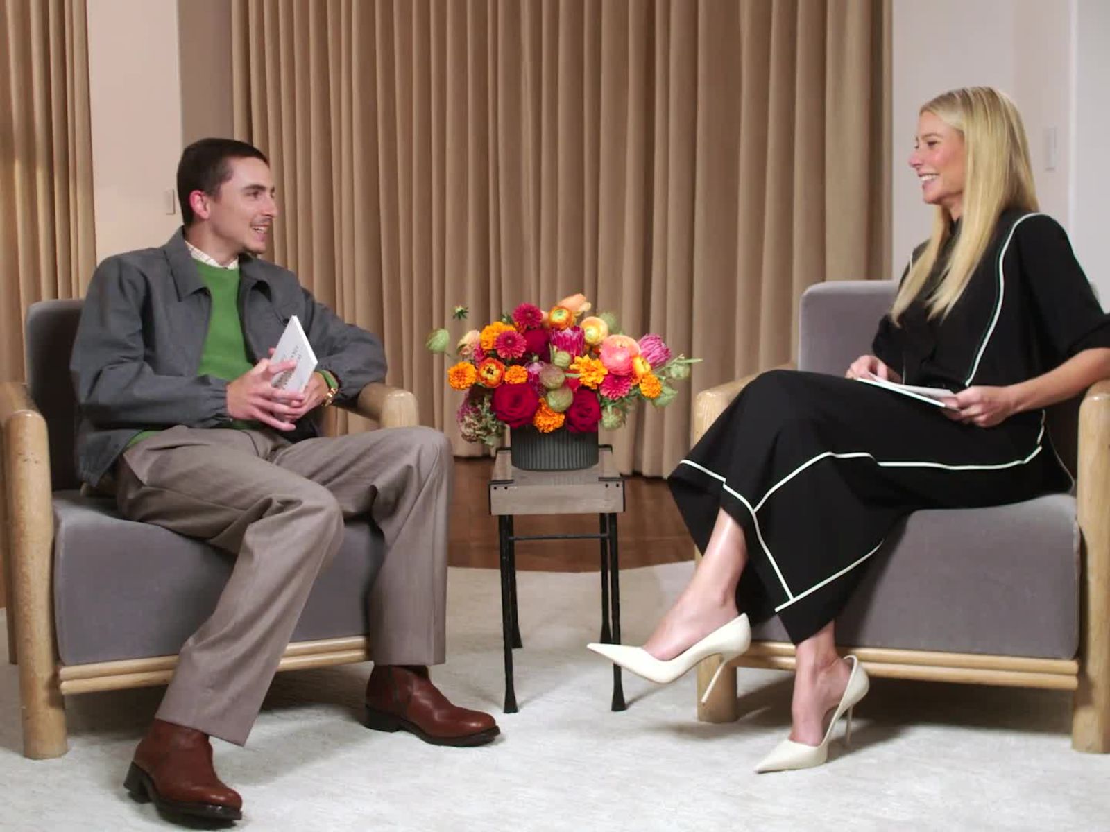 Gwyneth Paltrow and Timothée Chalamet Talk Tomato DNA, Tron: Legacy, and Music Recs in the Latest Off the Cuff