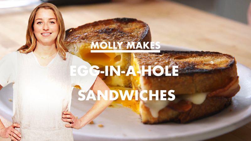 Molly Makes Egg-in-a-Hole Sandwich with Bacon and Cheddar