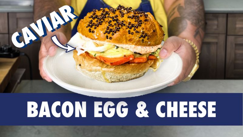 Creating A Caviar Bacon Egg & Cheese Sandwich