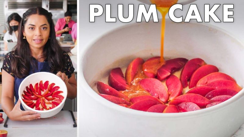 Upside Down Plum Cake With Tangy, Gooey Caramel