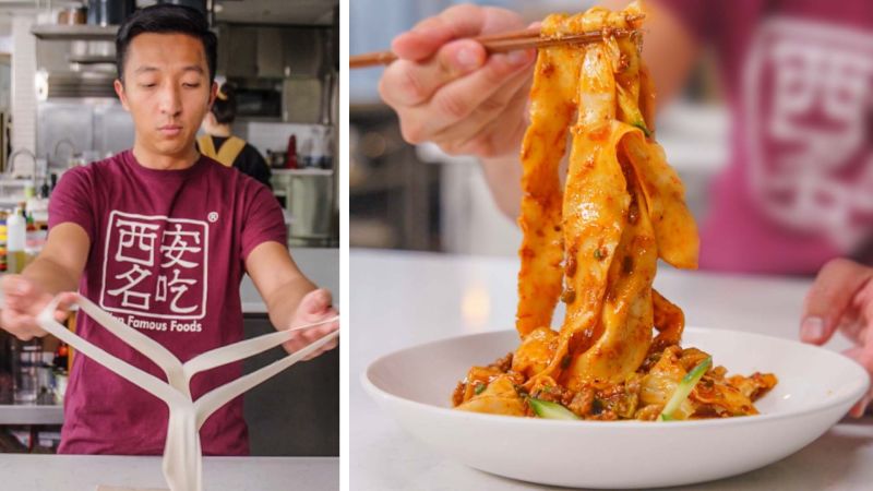 Making Hand-Ripped Noodles & Pork From Xi'an Famous Foods