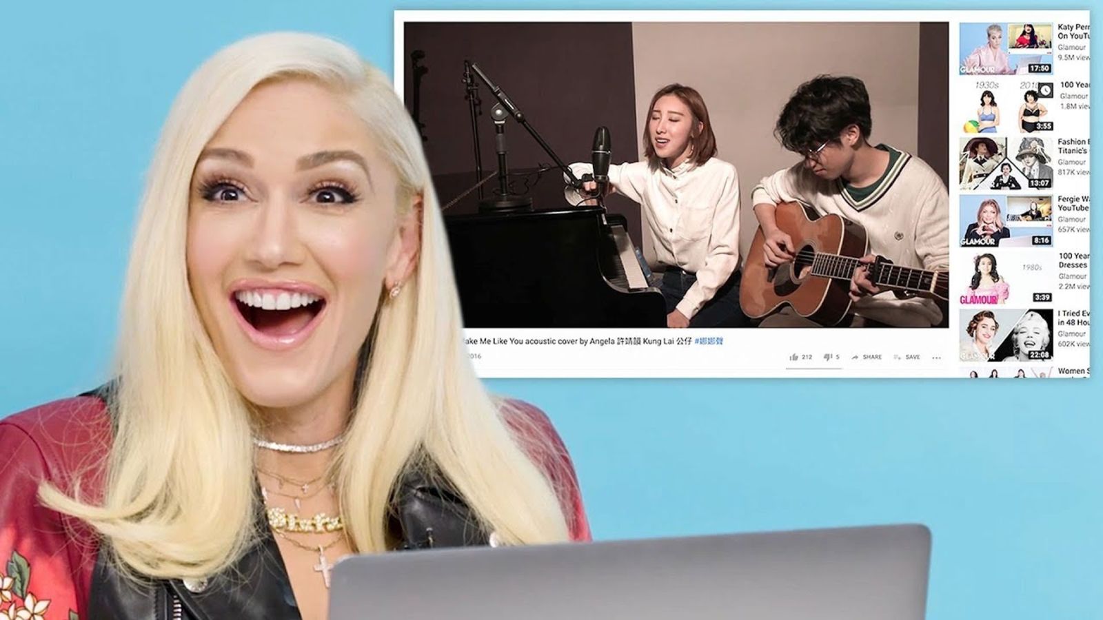 Гвен Стефани (Gwen Stefani) смотрит каверы на свои песни