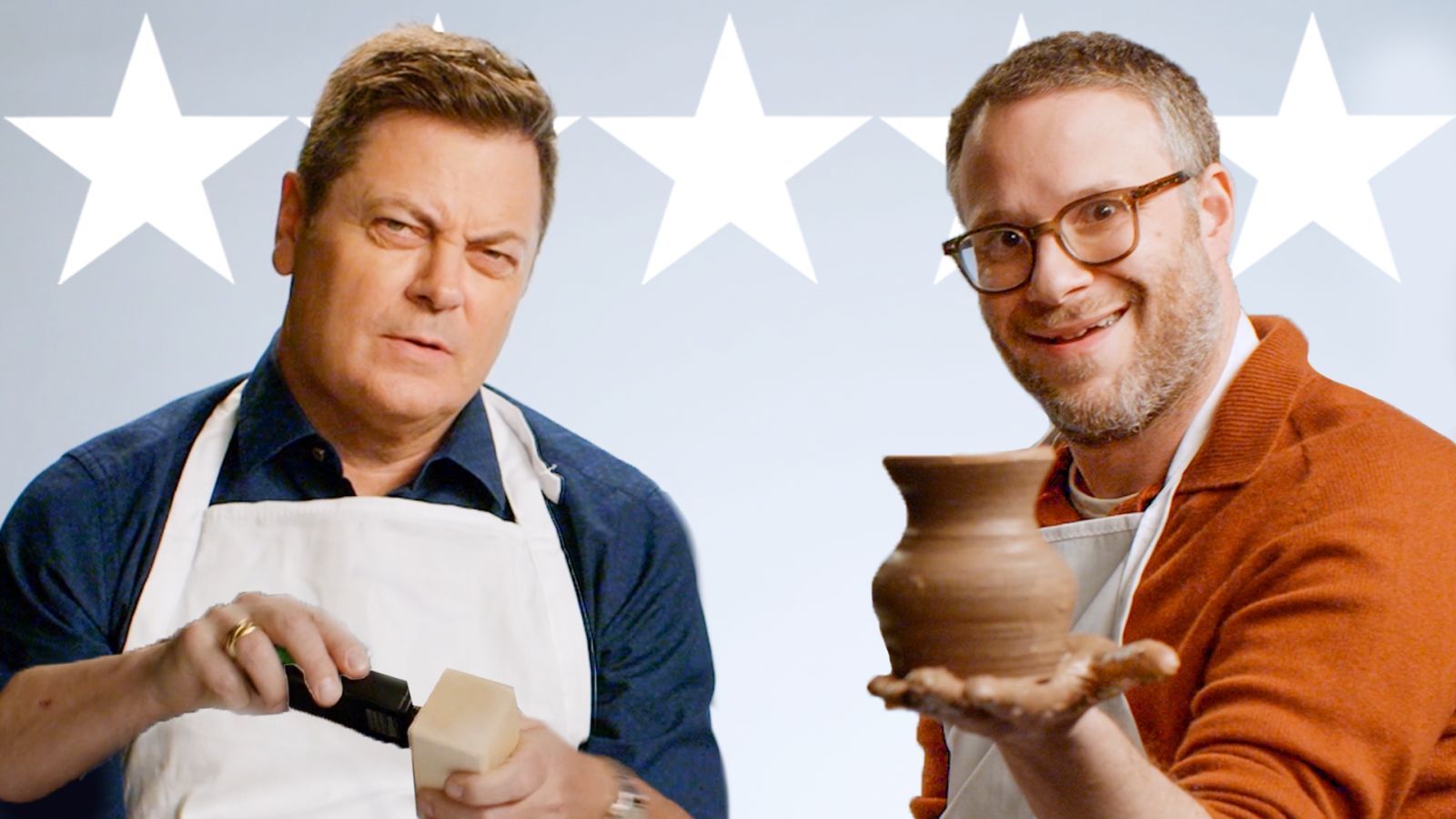 Seth Rogen & Nick Offerman Test Crafting Gadgets