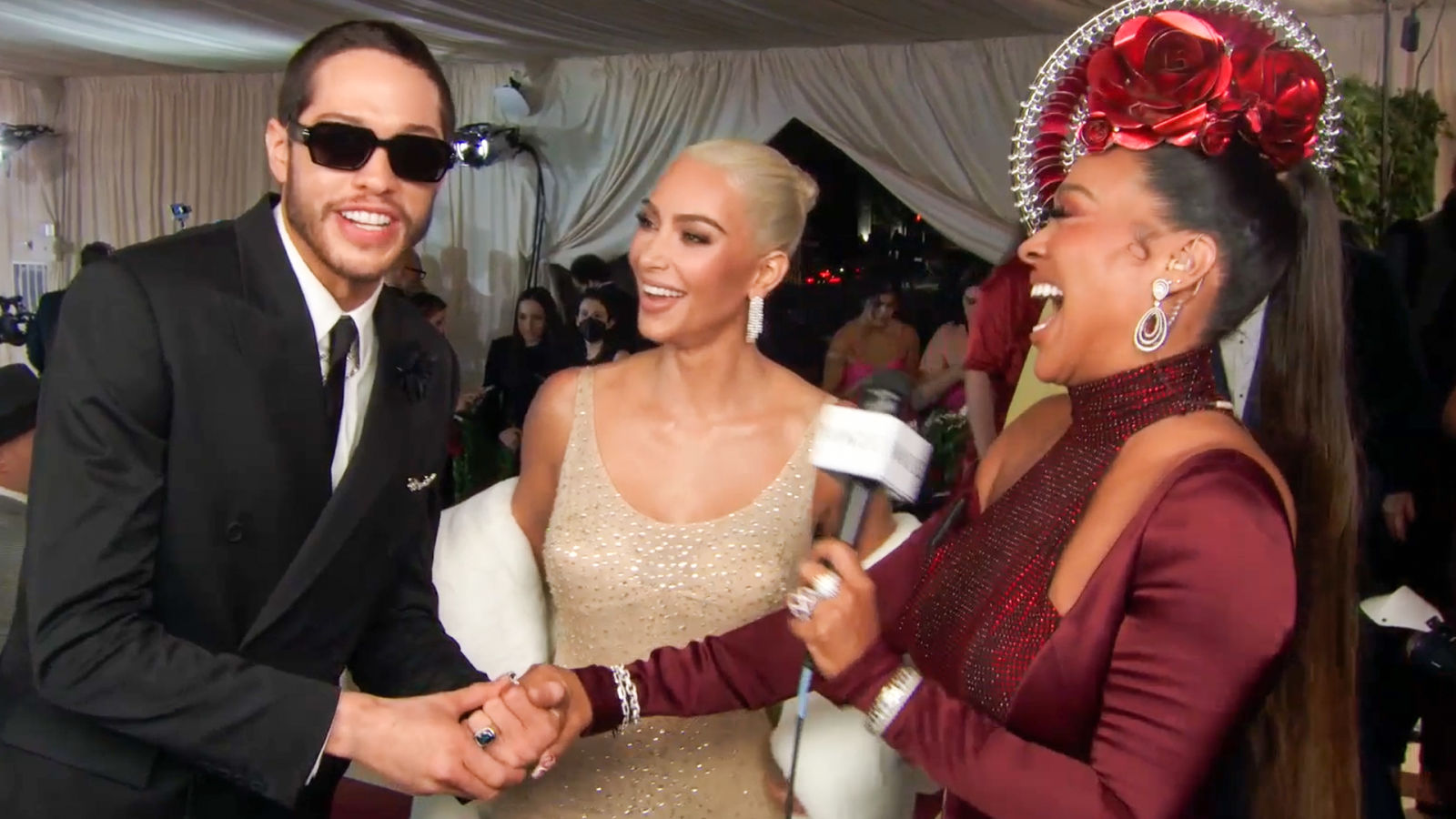 Kim Kardashian 
Pete Davidson on Kim Wearing Marilyn Monroe
s Dress