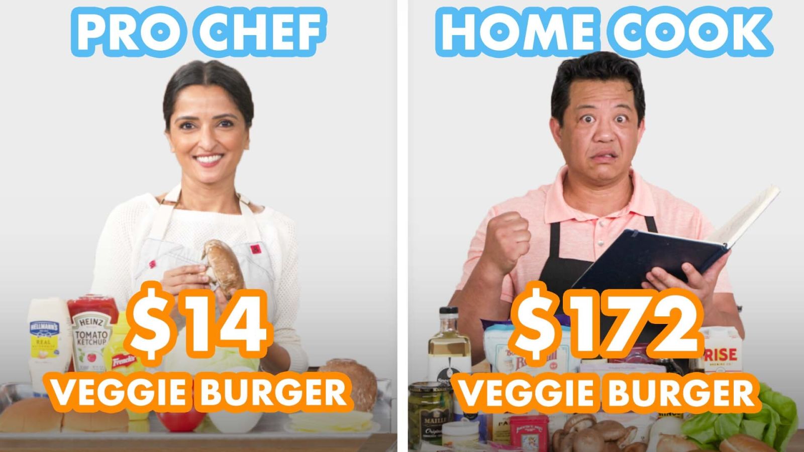 $172 vs $14 Veggie Burger: Pro Chef & Home Cook Swap Ingredients