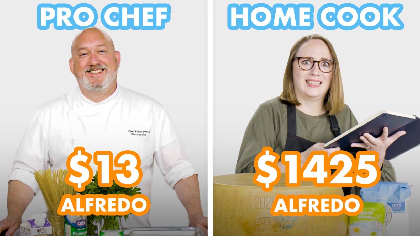 $1425 vs $13 Fettuccine Alfredo: Pro Chef & Home Cook Swap Ingredients