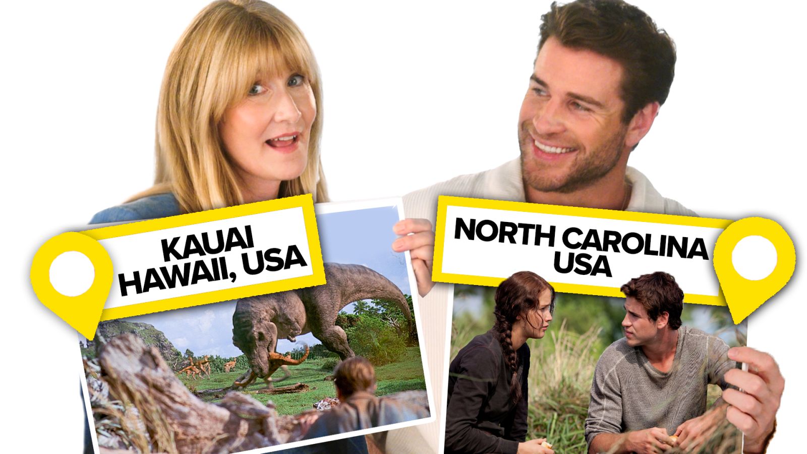 Laura Dern & Liam Hemsworth Test Their Movie Location Knowledge