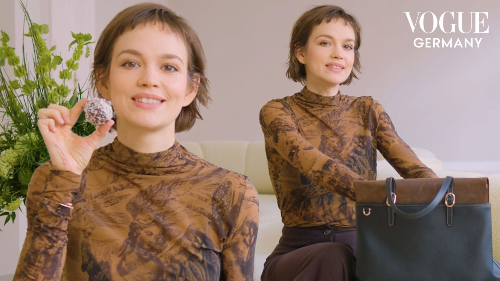 Emilia Schüle öffnet ihre Tasche – mit Guilty Pleasure und Reiseandenken | In the Bag