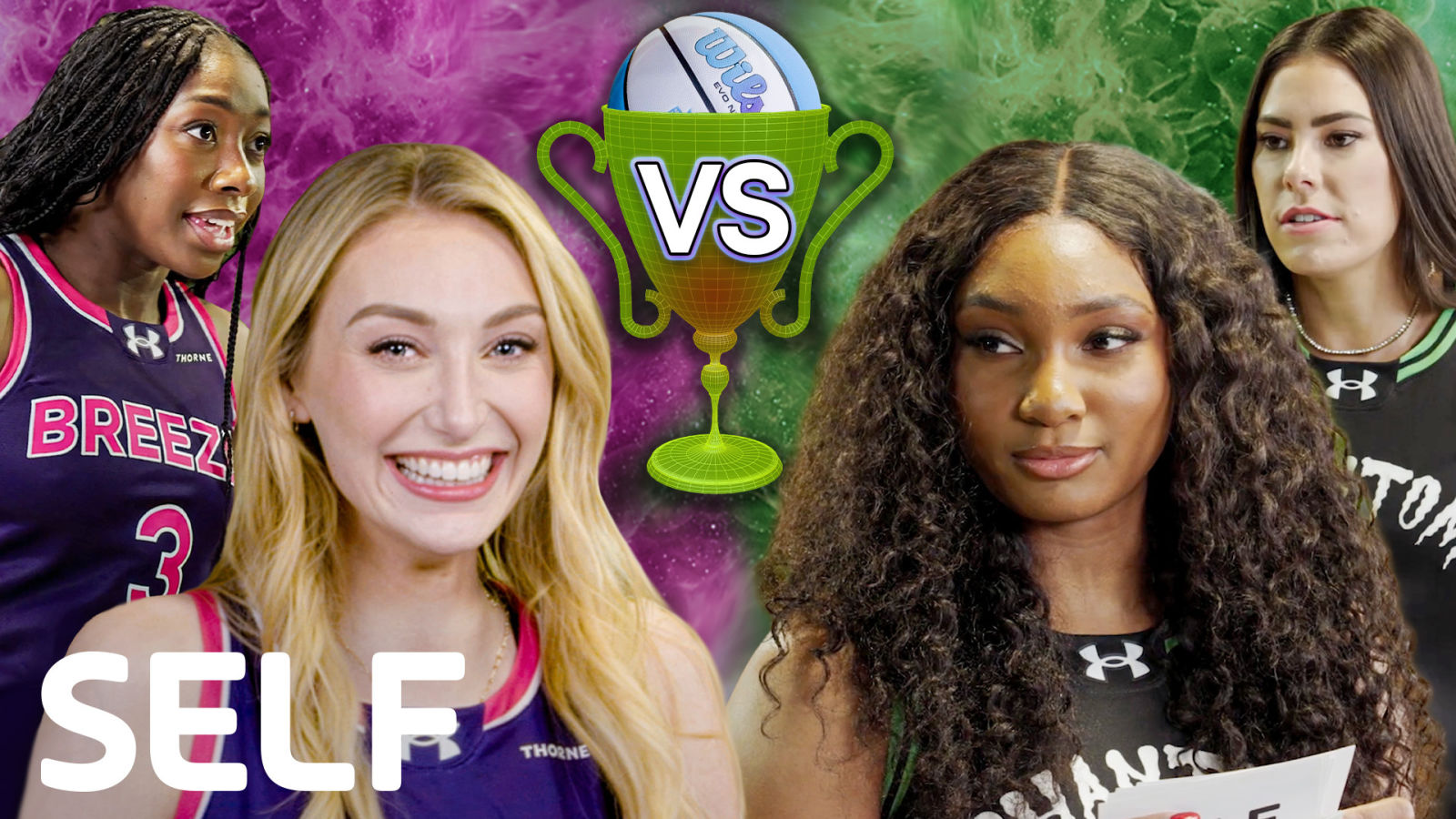 Pro Basketball Players Compete in an Arcade Battle (Paige Buekers, Alyssa Thomas & More)