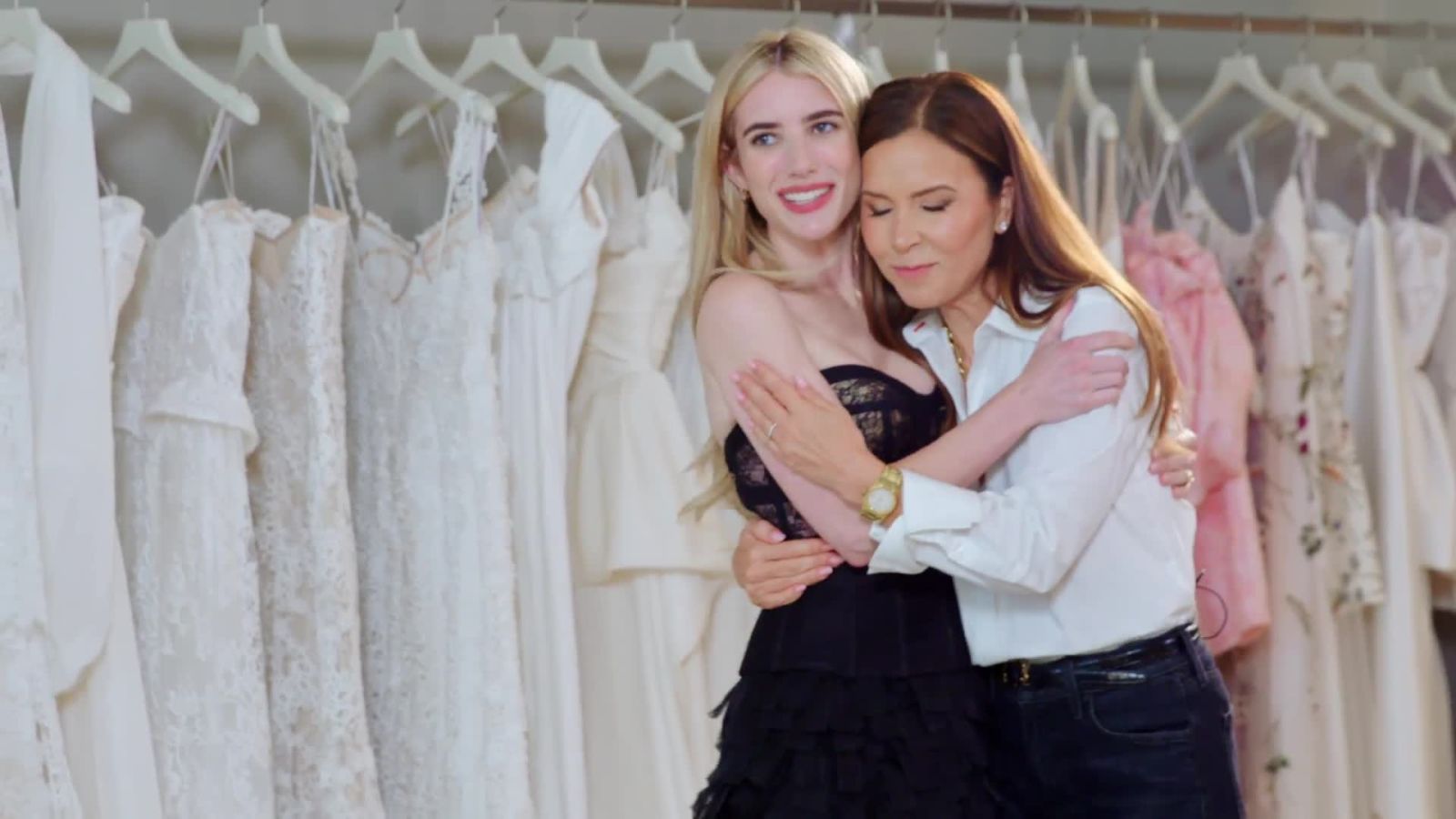 Emma Roberts Is Married! Get a First Look at Her Custom Monique Lhuillier Wedding Dress