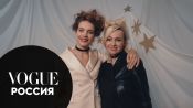 Наталья Водянова и Яна Рудковская на съемке для декабрьского приложения Vogue