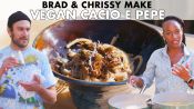Brad and Chrissy Make Vegan Cacio e Pepe with Grilled Mushrooms