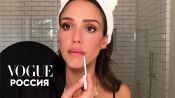 Джессика Альба показывает, как сделать макияж для карих глаз