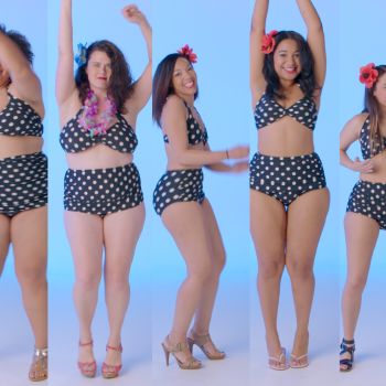 Women Sizes 4 Through 30 Try on the Same Swimsuit