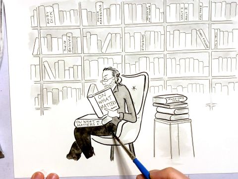 How to Draw All The Unread Books Weighing On Your Conscience