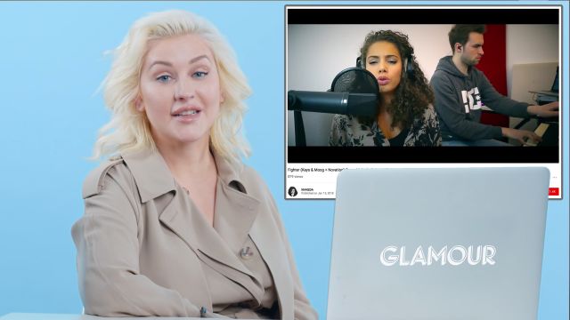 Christina Aguilera Watches Fan Covers On YouTube