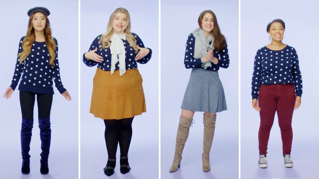Women Sizes 0 Through 28 Try on the Same Sweater