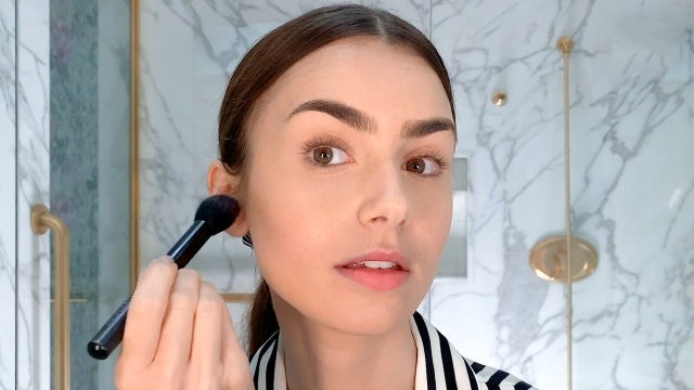 Lily Collins
s Understated French Girl Look