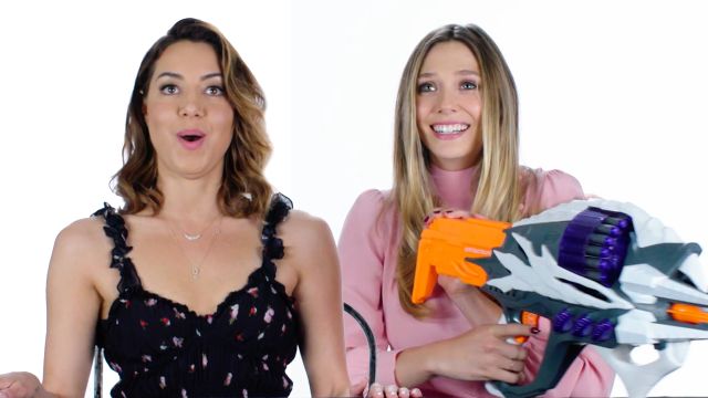 Aubrey Plaza and Elizabeth Olsen Review Kids' Toys