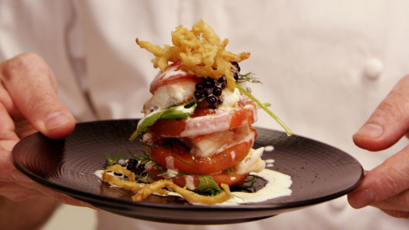 Black Garlic Swordfish with a Potato Puree by a Master Chef