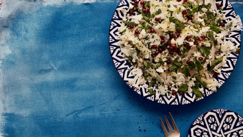 Cauliflower Salad With Mint, Pomegranates, and Nigella Seeds