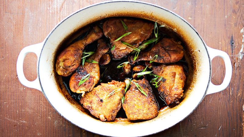 Caramel Chicken with Scallions