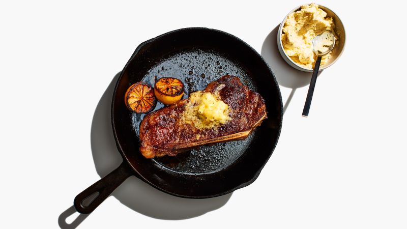 Steak With Lemon Butter and Jammy Lemon Halves