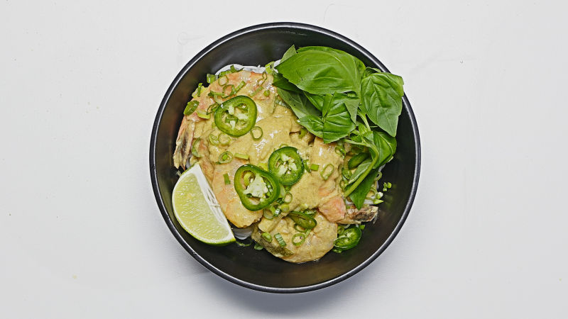 Green Coconut Shrimp Curry