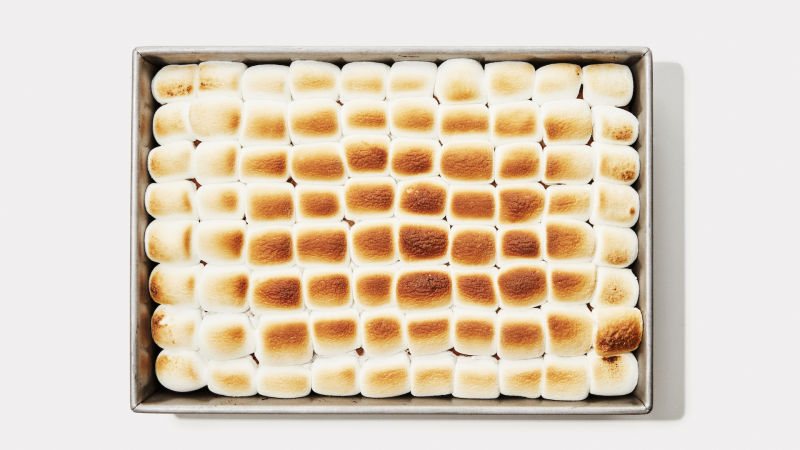 Pumpkin Sheet Cake with Toasted Marshmallow