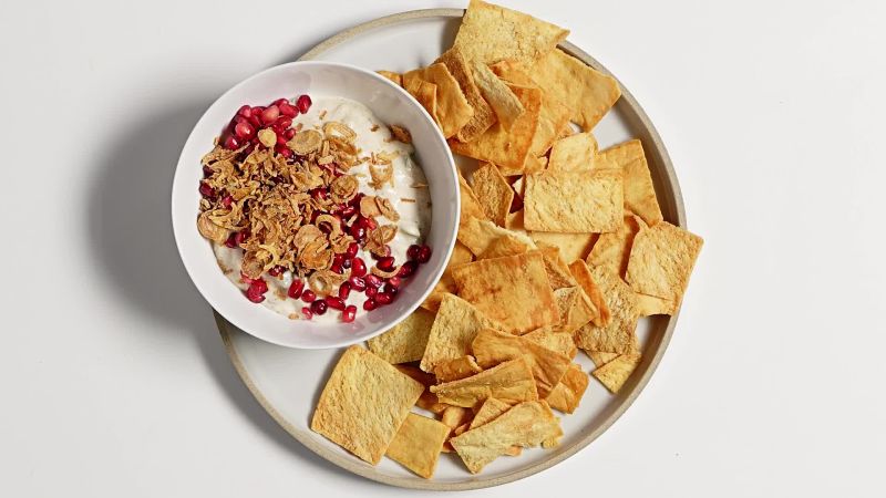 Curry-Cucumber Dip with Fried Shallots