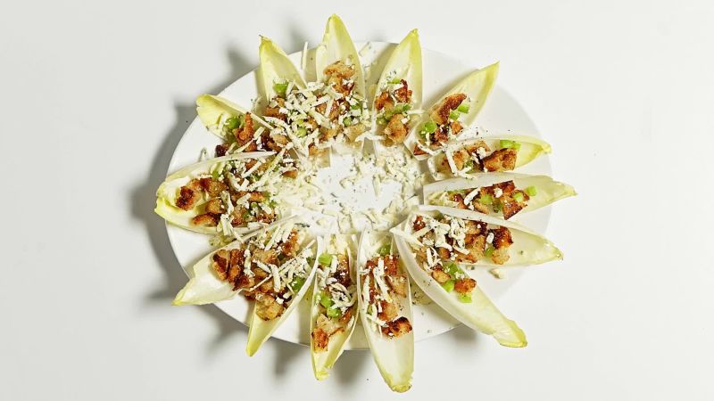 Endive Cups with Blue Cheese and Croutons
