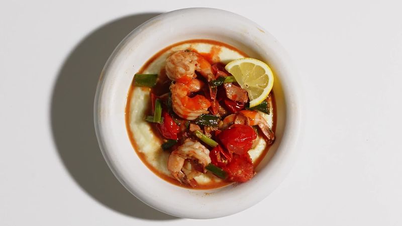 Shrimp with No-Stir Grits