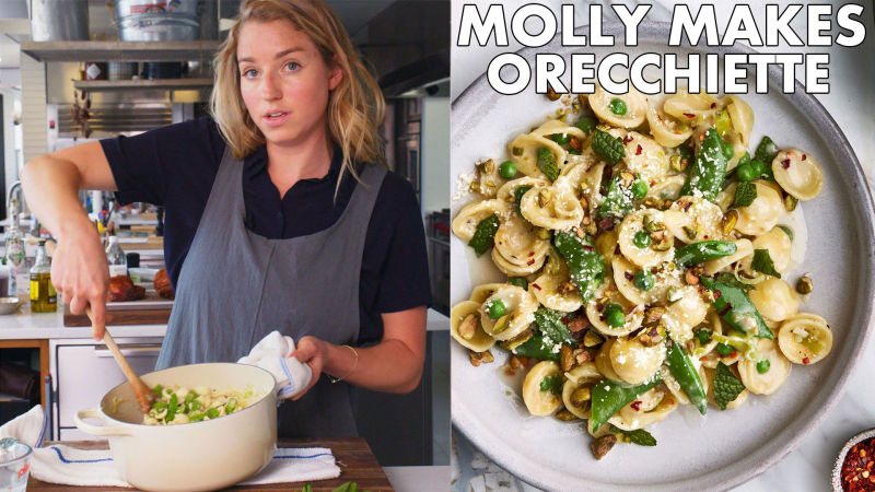 Molly Makes Orecchiette with Buttermilk, Peas, and Pistachios