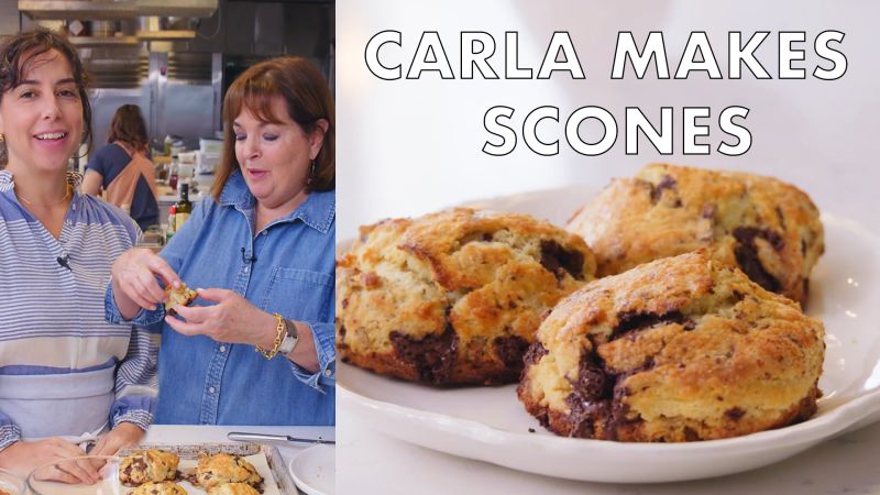 Carla and Ina Garten Make Chocolate-Pecan Scones